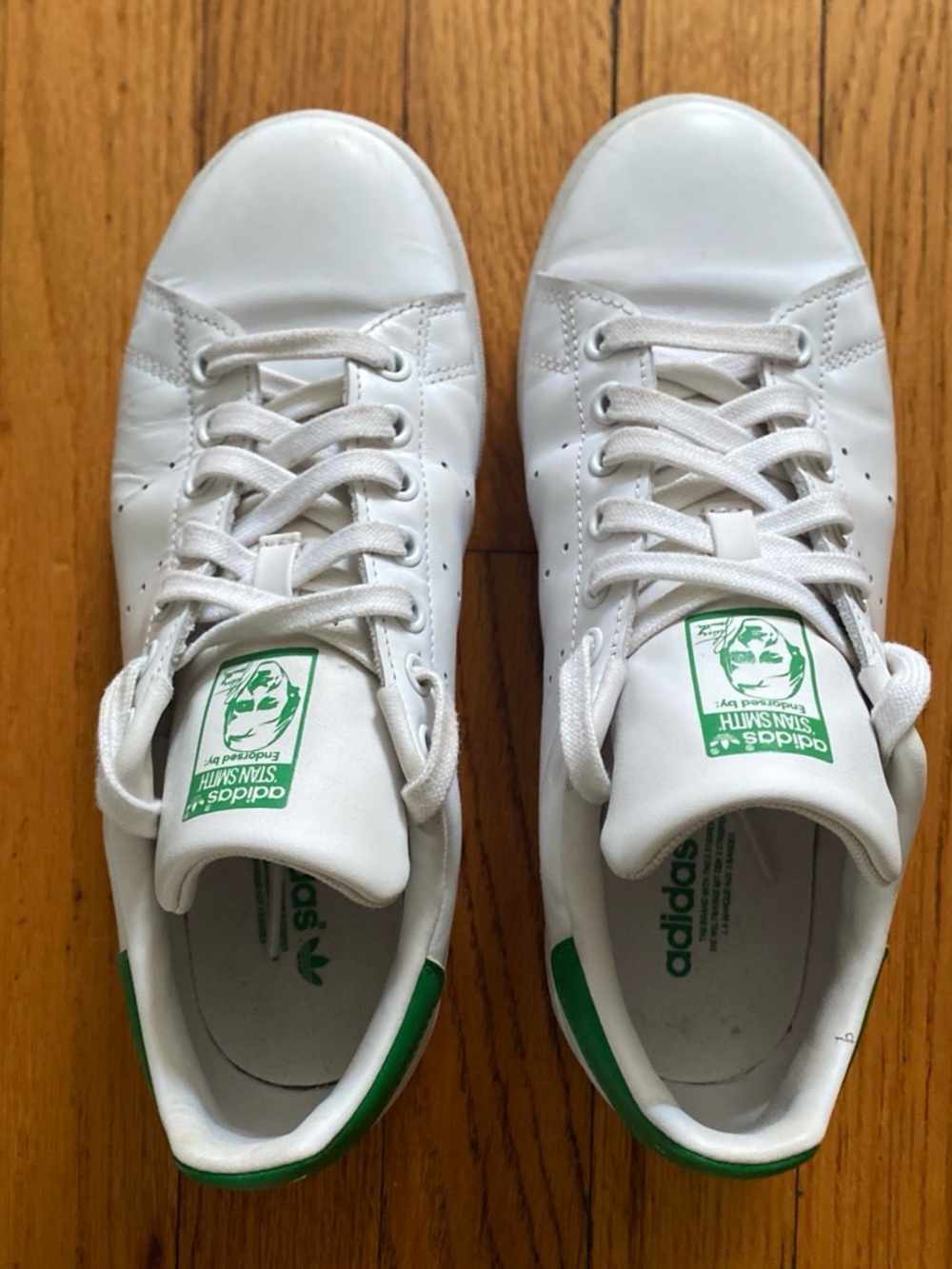 Adidas Stan Smith White & Green Leather Sneakers